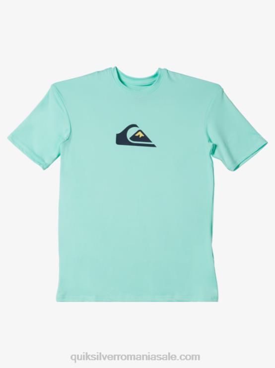sticla de plaja 8-16 tricou cu mânecă scurtă cu dungi scurte upf 50 surf XT6B2137 băieți Quiksilver