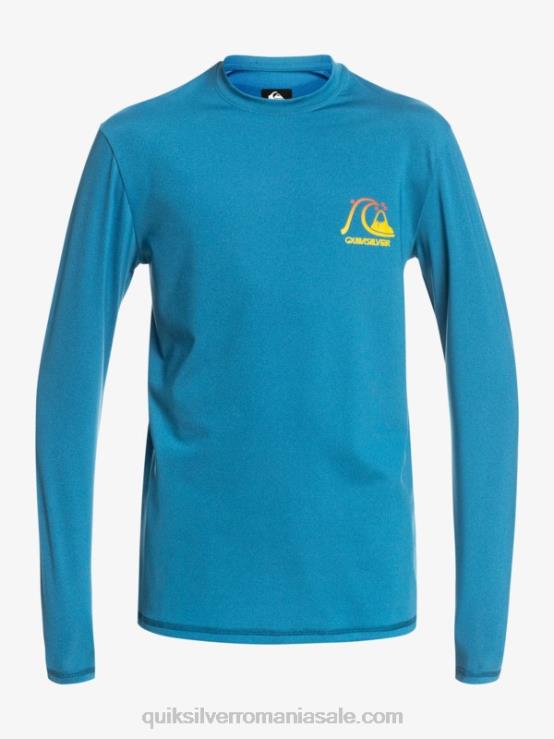 vallarta blue heather Tricou de surf cu mânecă lungă, 8-16 heritage heather upf 50 XT6B2262 băieți Quiksilver