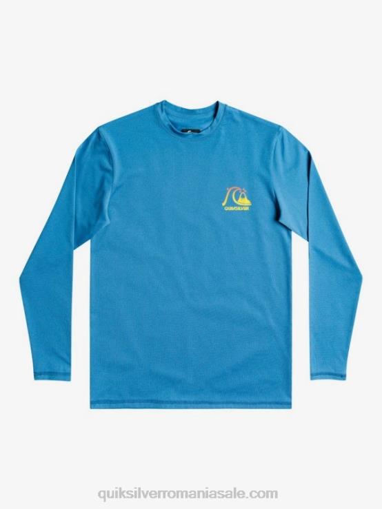 vallarta blue heather Tricou de surf cu mânecă lungă, 8-16 heritage heather upf 50 XT6B2262 băieți Quiksilver