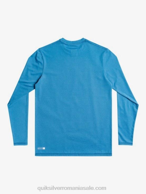 vallarta blue heather Tricou de surf cu mânecă lungă, 8-16 heritage heather upf 50 XT6B2262 băieți Quiksilver