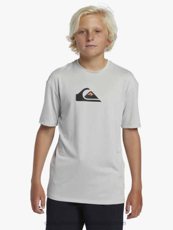 violet cenușiu 8-16 tricou cu mânecă scurtă cu dungi scurte upf 50 surf XT6B2135 băieți Quiksilver