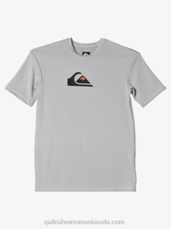 violet cenușiu 8-16 tricou cu mânecă scurtă cu dungi scurte upf 50 surf XT6B2135 băieți Quiksilver