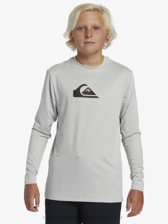 violet cenușiu 8-16 tricou de surf pentru tineret l/sl cu dungi solide XT6B2119 băieți Quiksilver