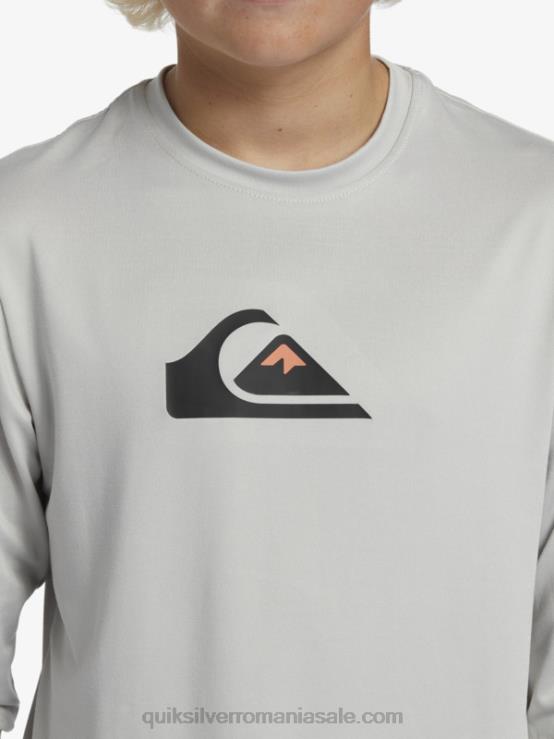 violet cenușiu 8-16 tricou de surf pentru tineret l/sl cu dungi solide XT6B2119 băieți Quiksilver