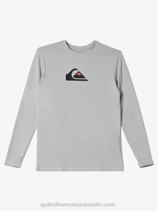 violet cenușiu 8-16 tricou de surf pentru tineret l/sl cu dungi solide XT6B2119 băieți Quiksilver