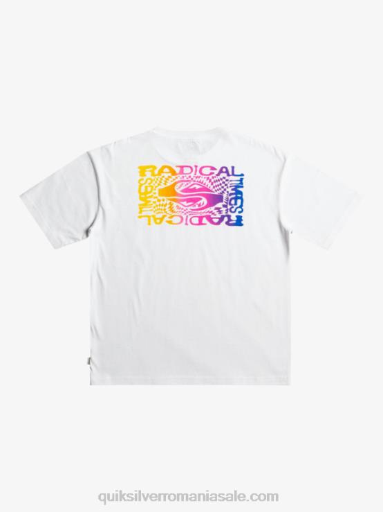 alb Tricou cu steag radical 8-16 XT6B1967 băieți Quiksilver