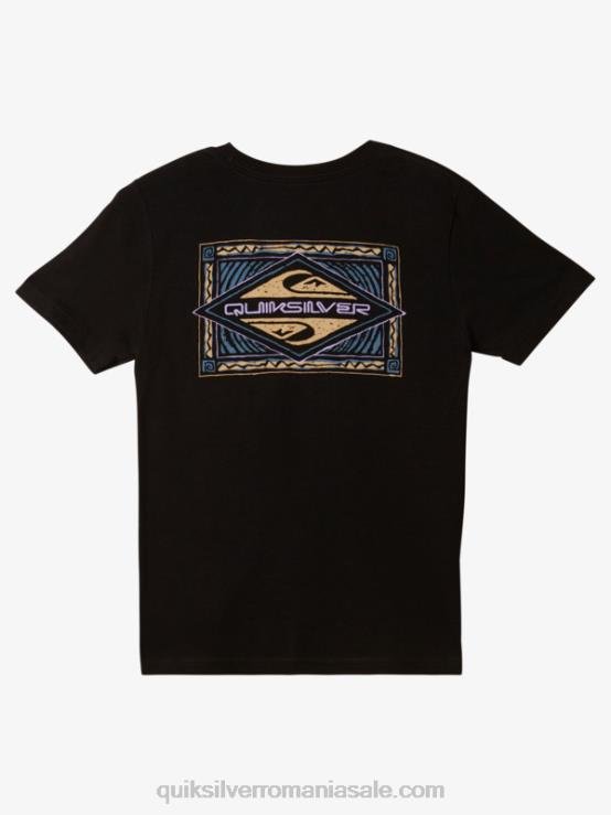 negru 8-16 tricou vibrator XT6B1944 băieți Quiksilver