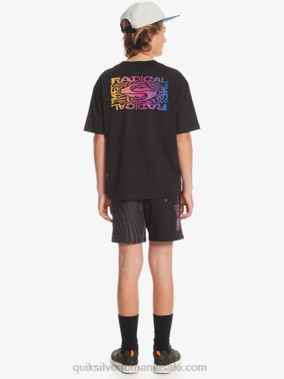 negru Tricou cu steag radical 8-16 XT6B1966 băieți Quiksilver