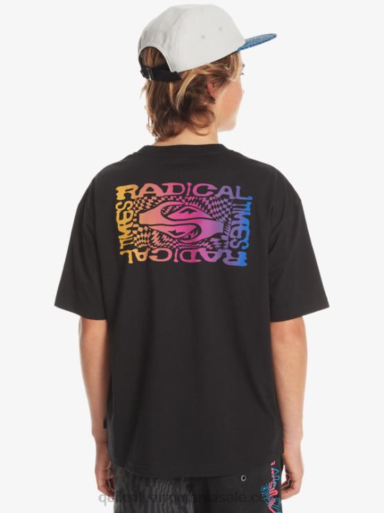 negru Tricou cu steag radical 8-16 XT6B1966 băieți Quiksilver