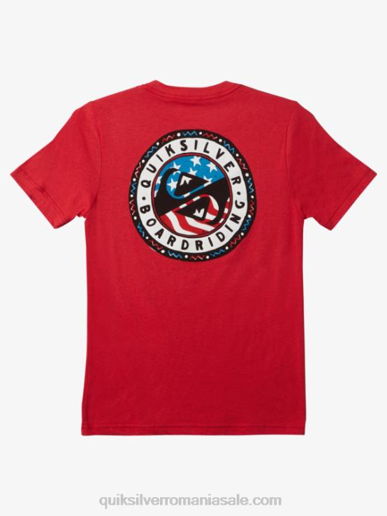 rosu cu risc ridicat Tricou distractiv de vara 8-16 ani XT6B1942 băieți Quiksilver