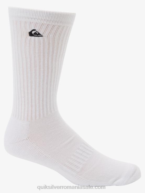 alb Pachet de 2 șosete solide pentru echipaj XT6B1058 bărbați Quiksilver