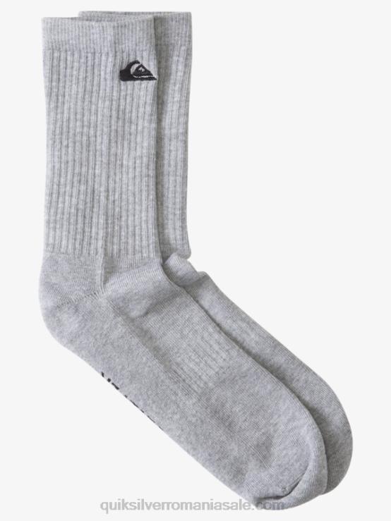 alb Pachet de 2 șosete solide pentru echipaj XT6B1058 bărbați Quiksilver
