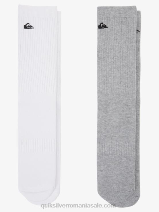 alb Pachet de 2 șosete solide pentru echipaj XT6B1058 bărbați Quiksilver