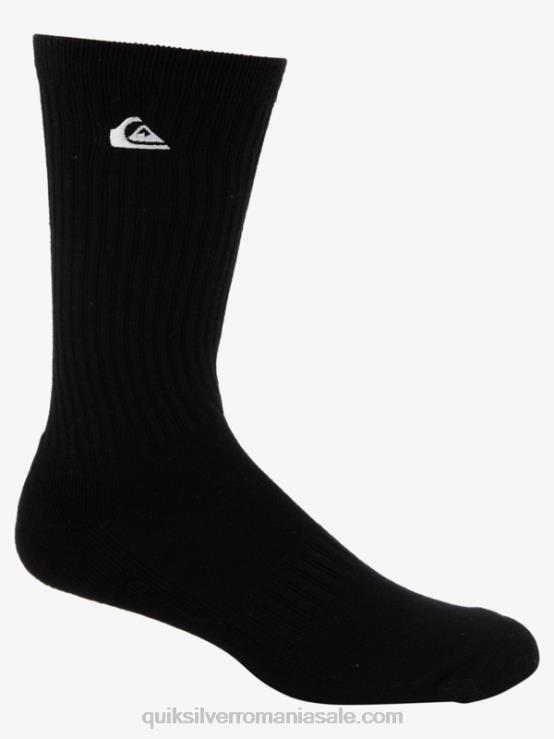 negru Pachet de 2 șosete solide pentru echipaj XT6B1059 bărbați Quiksilver
