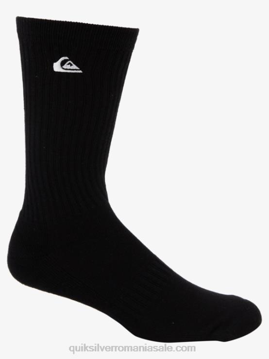 negru Pachet de 2 șosete solide pentru echipaj XT6B1059 bărbați Quiksilver