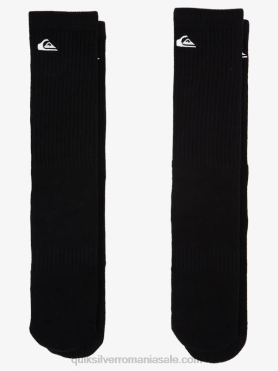negru Pachet de 2 șosete solide pentru echipaj XT6B1059 bărbați Quiksilver