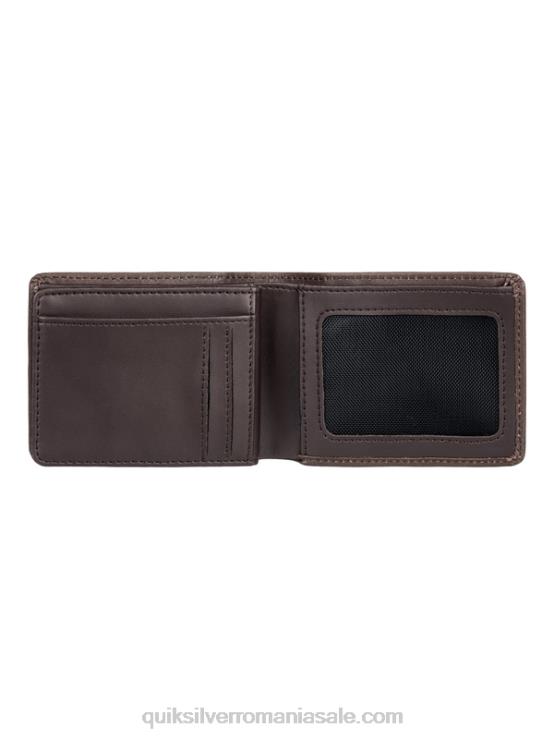 maro ciocolata portofel din piele mac cu trei ori XT6B1222 bărbați Quiksilver
