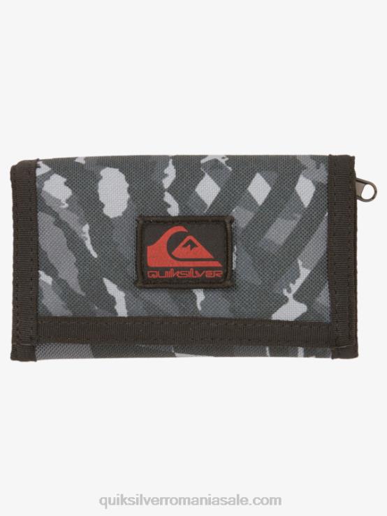 negru/asfalt portofelul cu trei ori imprimat zilnic XT6B738 bărbați Quiksilver