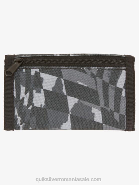 negru/asfalt portofelul cu trei ori imprimat zilnic XT6B738 bărbați Quiksilver