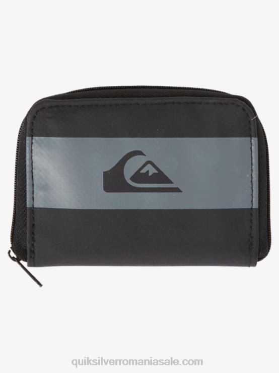 negru portofel cu plasa de siguranta cu fermoar XT6B1234 bărbați Quiksilver