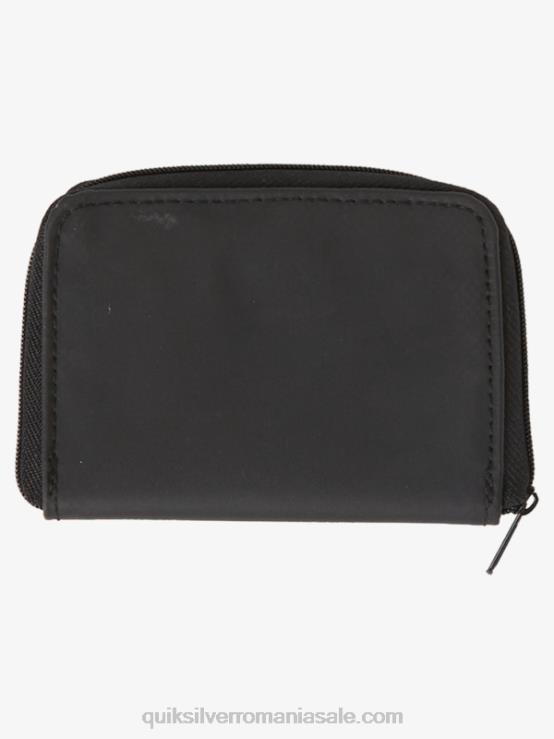 negru portofel cu plasa de siguranta cu fermoar XT6B1234 bărbați Quiksilver