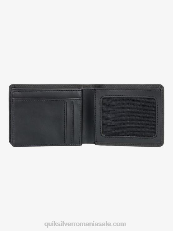 negru portofel din piele mac cu trei ori XT6B1221 bărbați Quiksilver