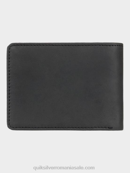 negru portofel din piele mac cu trei ori XT6B1221 bărbați Quiksilver