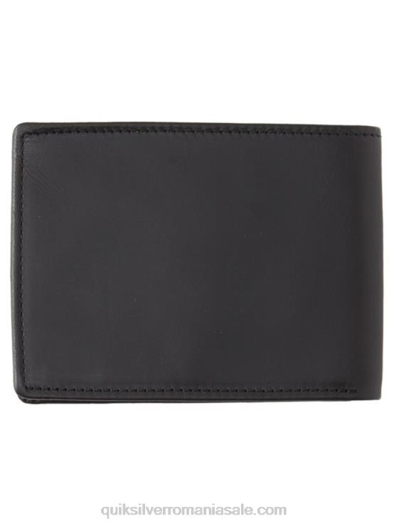 negru portofel din piele mac cu trei ori XT6B1221 bărbați Quiksilver