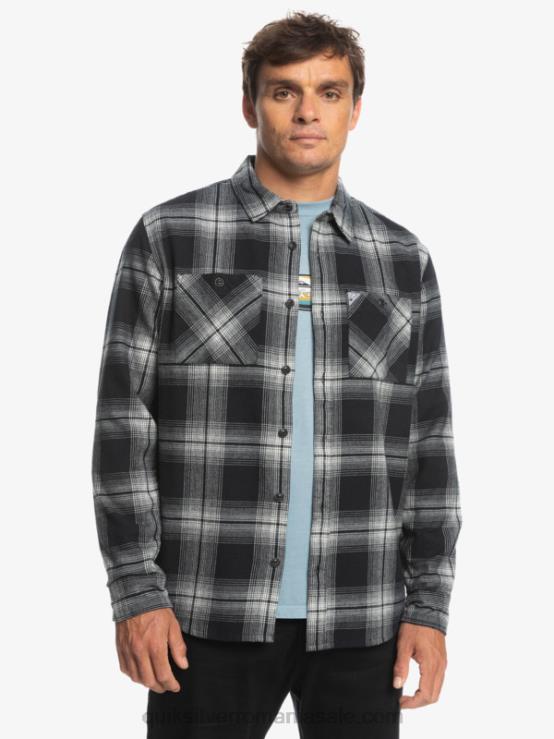 Saturn negru cămașă cu mânecă lungă în carouri saturn XT6B1692 bărbați Quiksilver