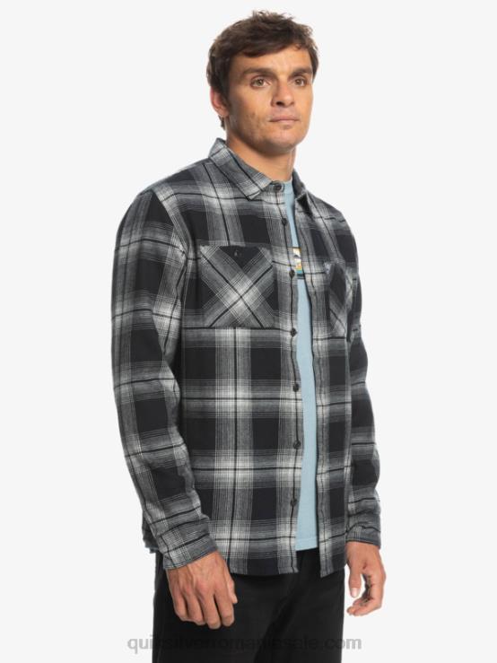 Saturn negru cămașă cu mânecă lungă în carouri saturn XT6B1692 bărbați Quiksilver