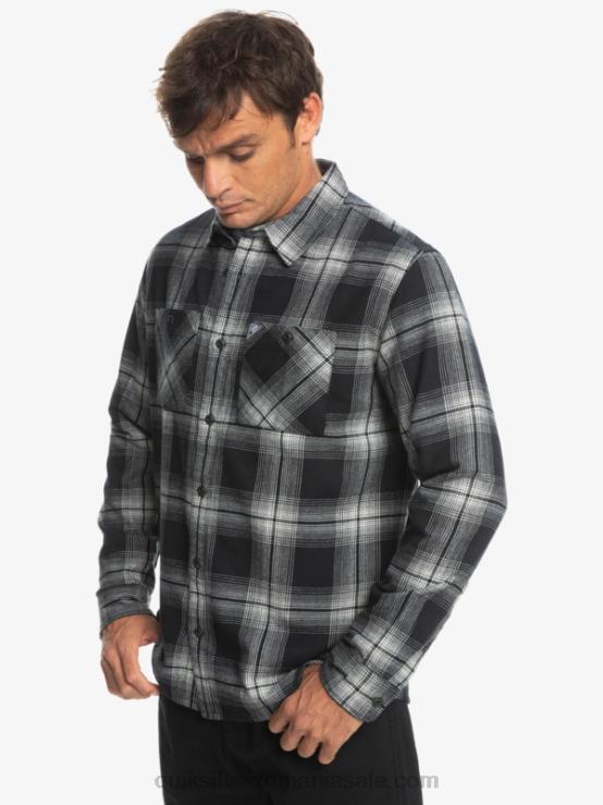 Saturn negru cămașă cu mânecă lungă în carouri saturn XT6B1692 bărbați Quiksilver