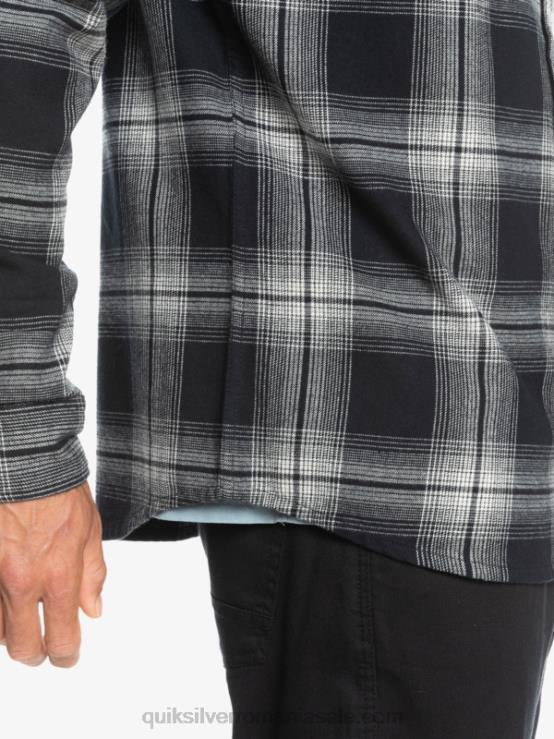 Saturn negru cămașă cu mânecă lungă în carouri saturn XT6B1692 bărbați Quiksilver