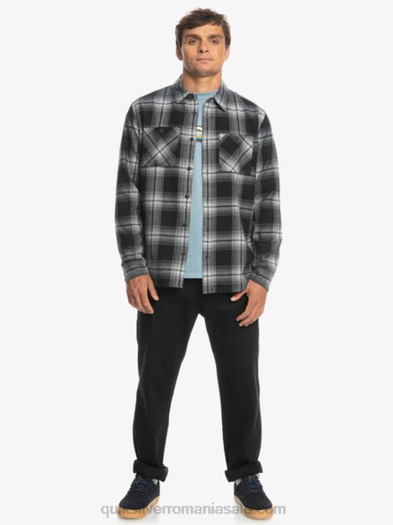 Saturn negru cămașă cu mânecă lungă în carouri saturn XT6B1692 bărbați Quiksilver