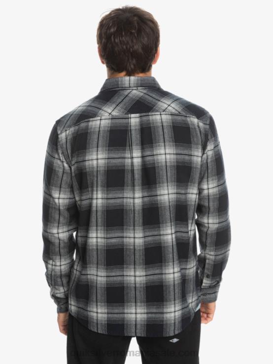 Saturn negru cămașă cu mânecă lungă în carouri saturn XT6B1692 bărbați Quiksilver