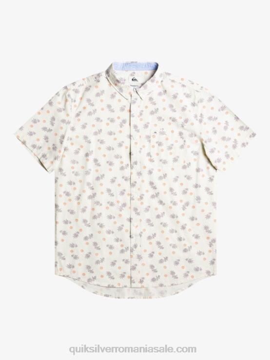 alb din ocean de la ocean la paradis cămașă cu mânecă scurtă XT6B1390 bărbați Quiksilver