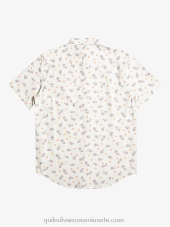 alb din ocean de la ocean la paradis cămașă cu mânecă scurtă XT6B1390 bărbați Quiksilver