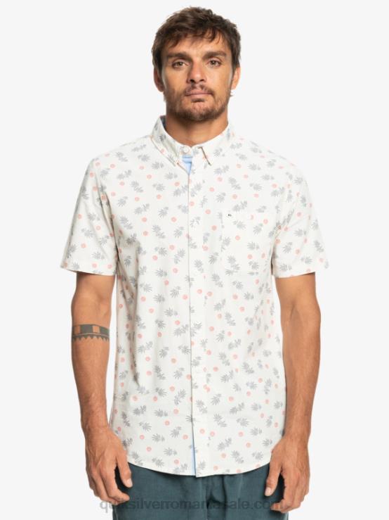 alb din ocean de la ocean la paradis cămașă cu mânecă scurtă XT6B1390 bărbați Quiksilver