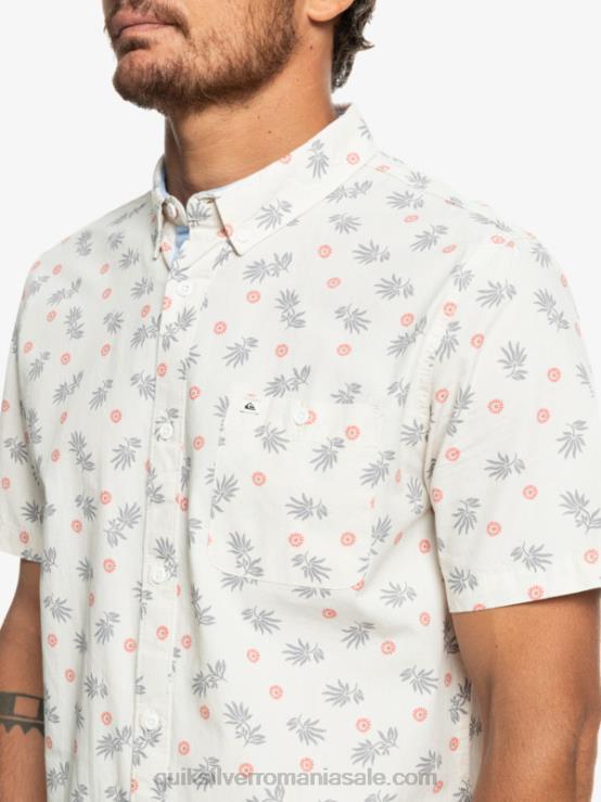alb din ocean de la ocean la paradis cămașă cu mânecă scurtă XT6B1390 bărbați Quiksilver
