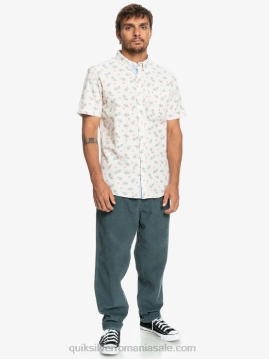 alb din ocean de la ocean la paradis cămașă cu mânecă scurtă XT6B1390 bărbați Quiksilver