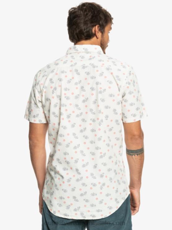 alb din ocean de la ocean la paradis cămașă cu mânecă scurtă XT6B1390 bărbați Quiksilver