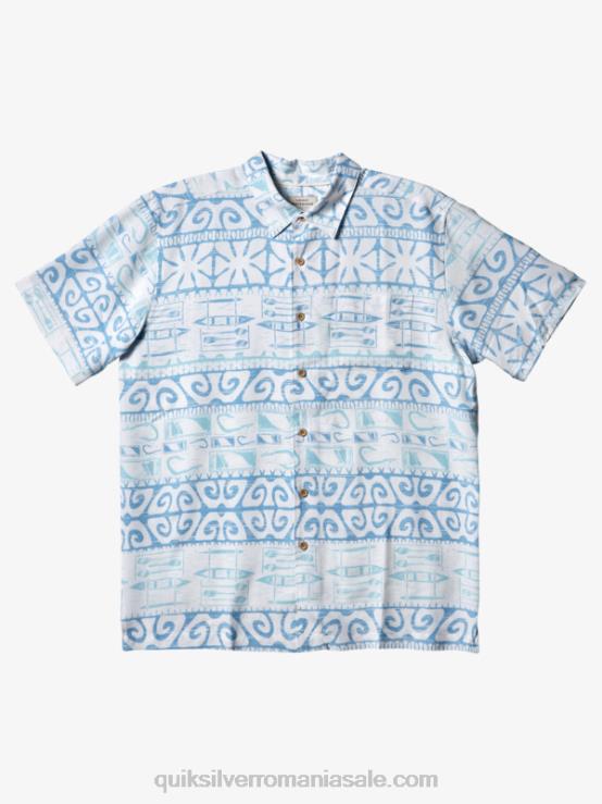 albastru amurg la copaci cămașă cu mânecă scurtă waterman at trees XT6B293 bărbați Quiksilver