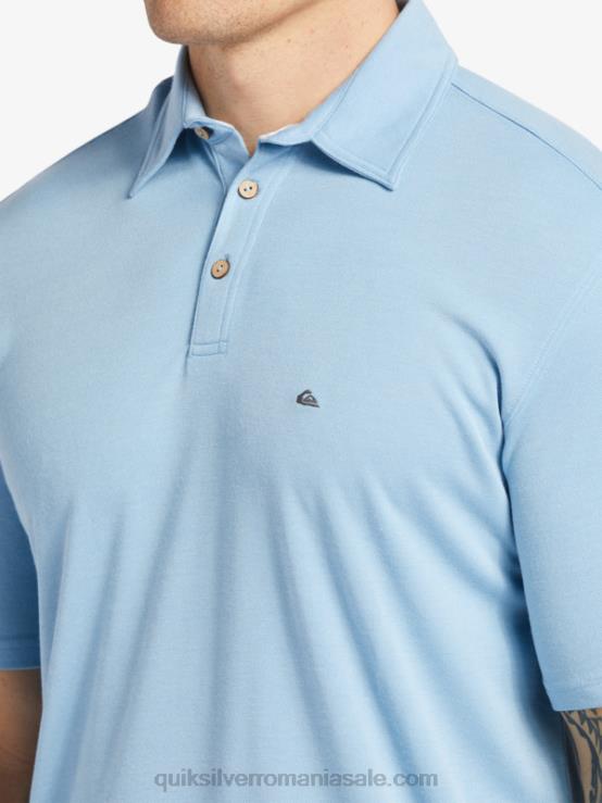 albastru amurg tricou polo waterman cu mânecă scurtă XT6B248 bărbați Quiksilver
