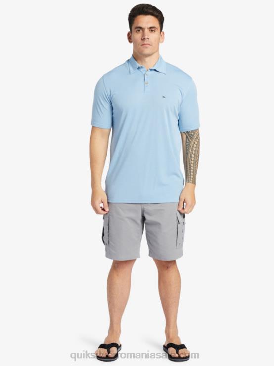 albastru amurg tricou polo waterman cu mânecă scurtă XT6B248 bărbați Quiksilver