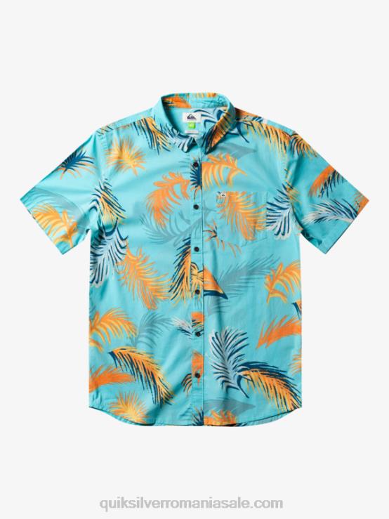 angel blue tropical glitch cămașă tropicală cu mânecă scurtă XT6B552 bărbați Quiksilver
