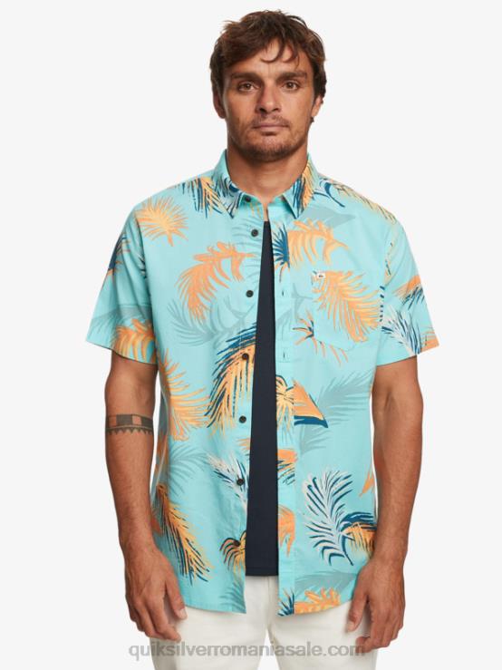 angel blue tropical glitch cămașă tropicală cu mânecă scurtă XT6B552 bărbați Quiksilver