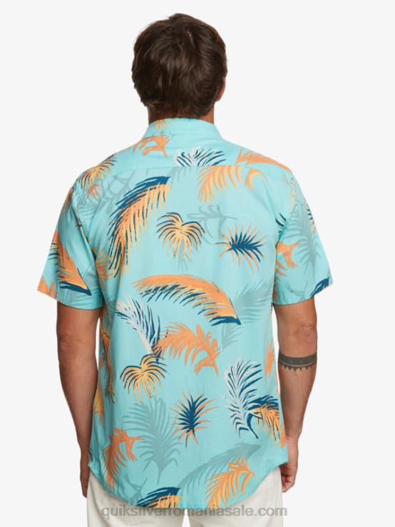 angel blue tropical glitch cămașă tropicală cu mânecă scurtă XT6B552 bărbați Quiksilver
