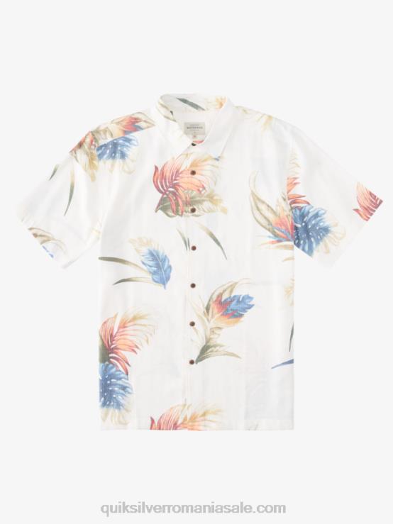 antic alb curcubeu floral cămașă cu mânecă scurtă cu flori curcubeu waterman XT6B826 bărbați Quiksilver