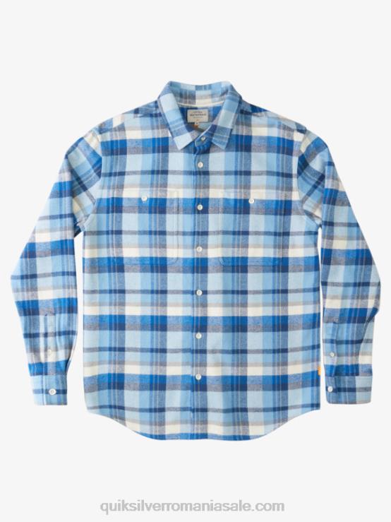 apusuri de tunete albastre amurg waterman thunder sets cămașă cu mânecă lungă de flanel XT6B1349 bărbați Quiksilver