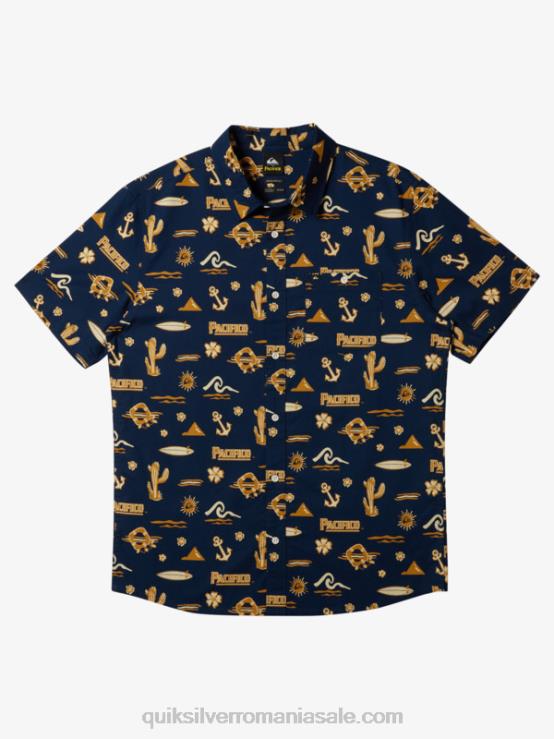 blazer bleumarin cămașă cu mânecă scurtă XT6B15 bărbați Quiksilver x Pacifico