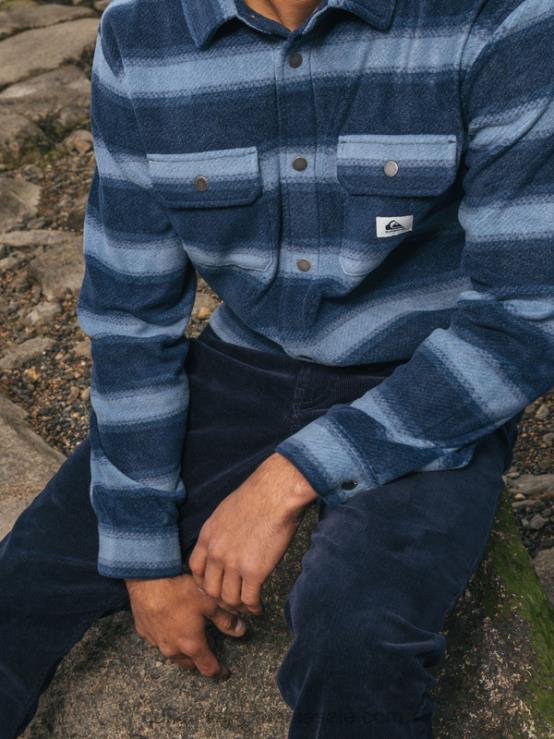 blazer bleumarin dungă de flanel cămașă de flanel cu mânecă lungă zilele de surf XT6B1556 bărbați Quiksilver